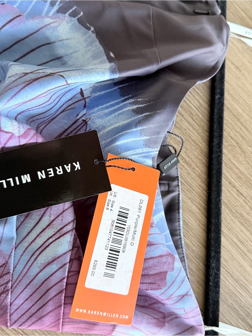 Karen Millen Purple and Blue Satin Floral Blazer